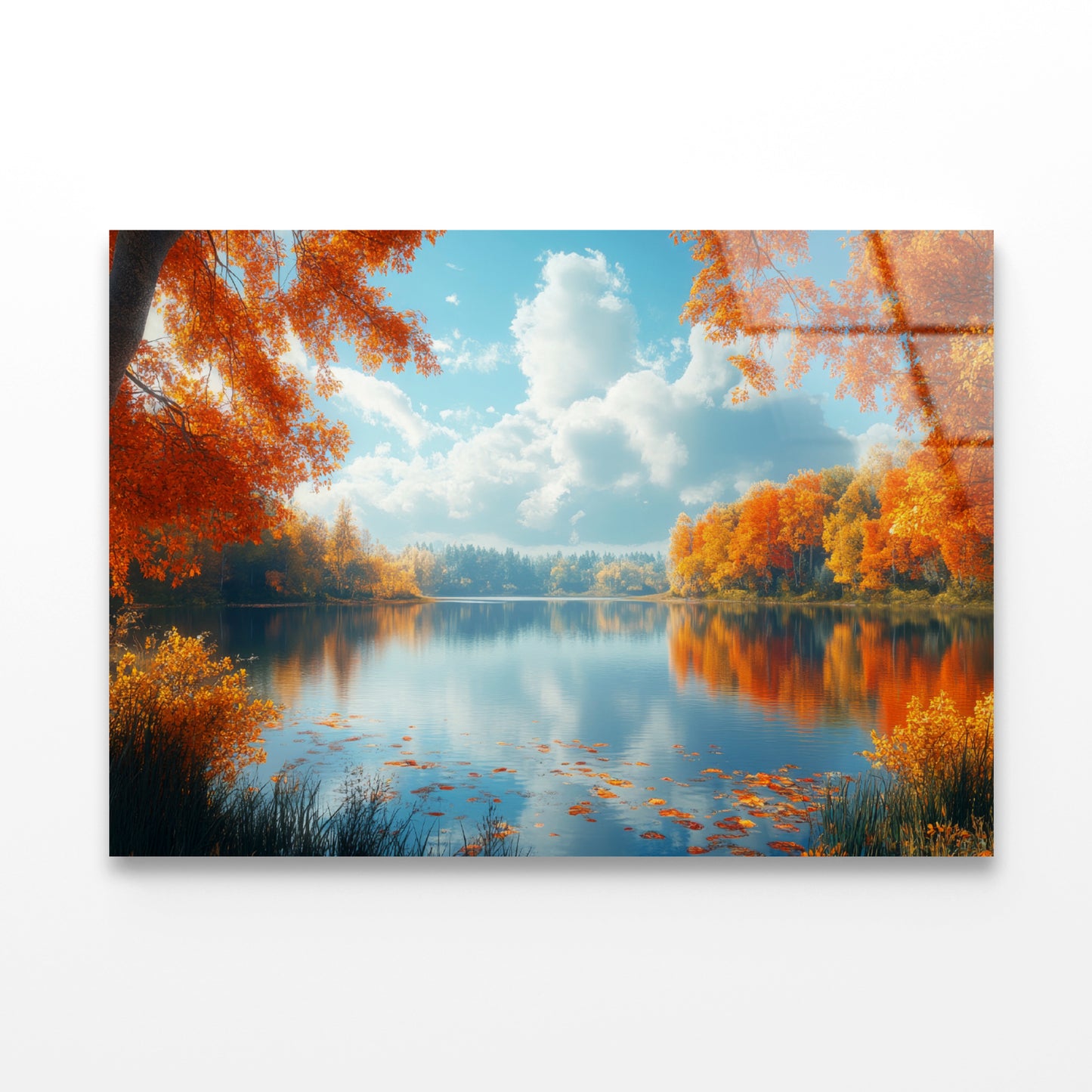 Autumn, Lake & Trees Acrylic Glass Print Tempered Glass Wall Art 100% Made in Australia Ready to Hang