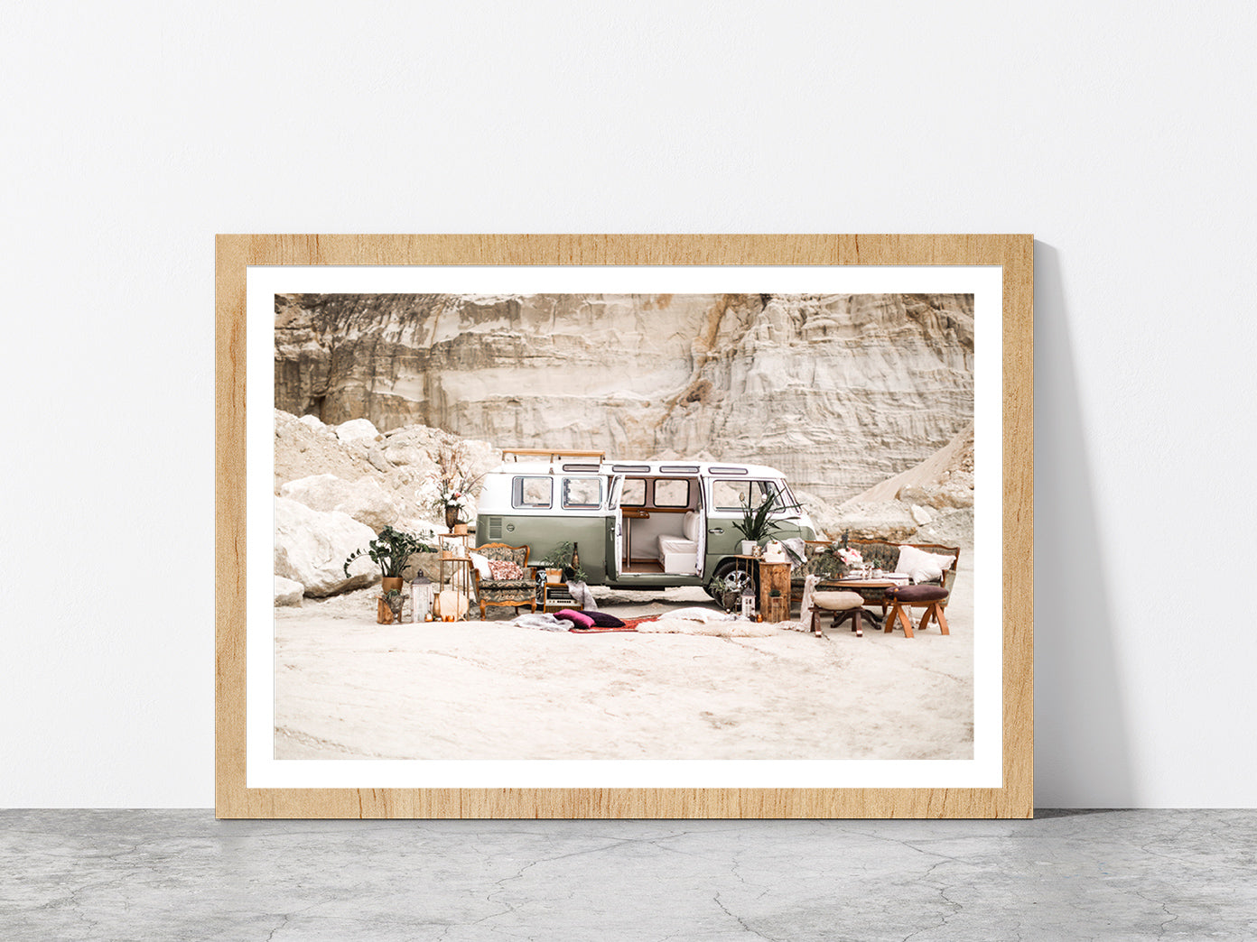 Wedding Decor In Rustic Style Glass Framed Wall Art, Ready to Hang Quality Print With White Border Oak