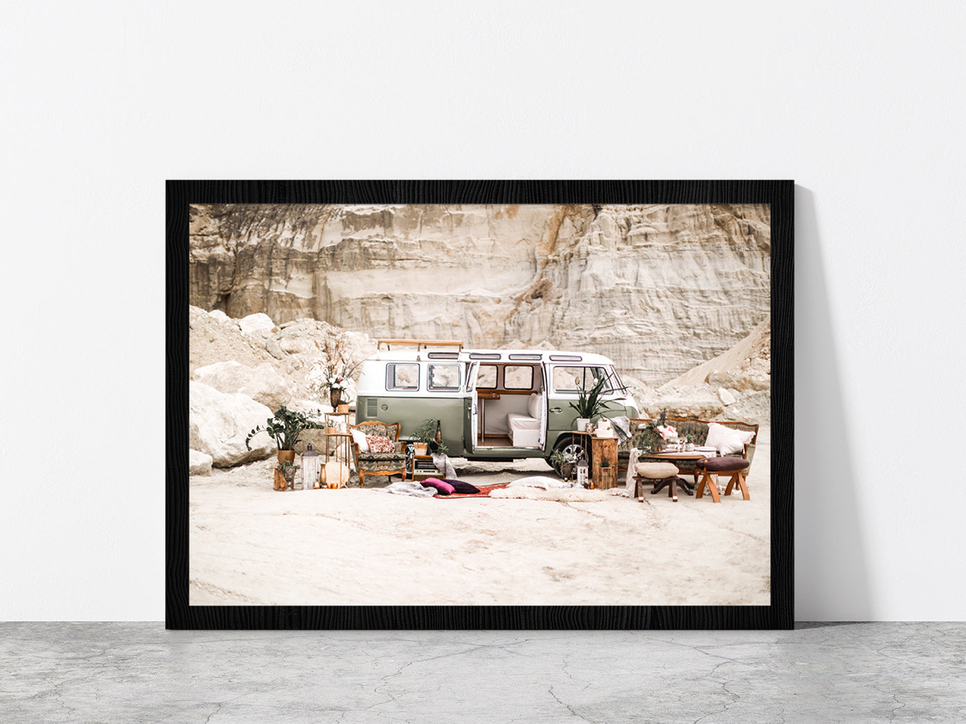 Wedding Decor In Rustic Style Glass Framed Wall Art, Ready to Hang Quality Print Without White Border Black