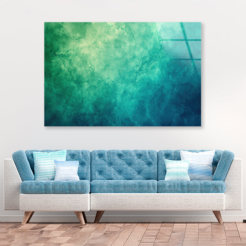 Green and Blue Abstract Acrylic Glass Print Tempered Glass Wall Art 100% Made in Australia Ready to Hang