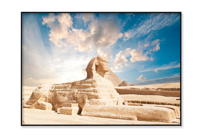 Sphinx Statue in Front of a Pyramid, Egypt Home Decor Premium Quality Poster Print Choose Your Sizes