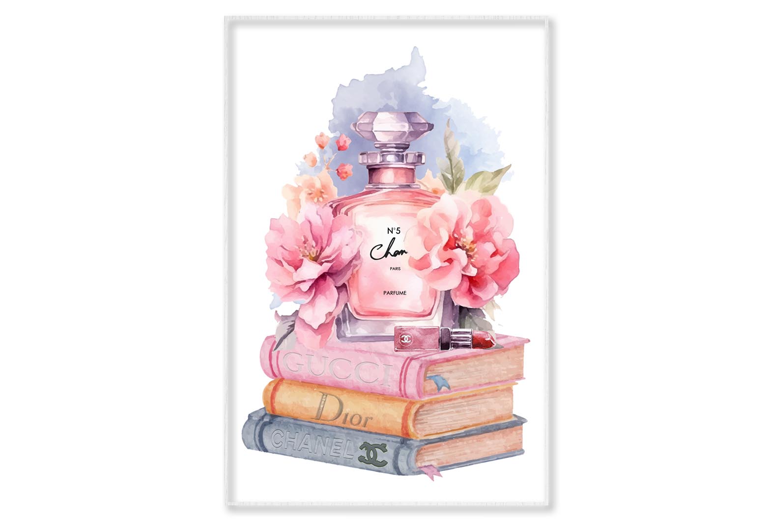 Elegant Pink Perfume Wall Art Limited Edition High Quality Print Canvas Box Framed White