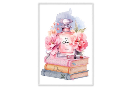 Elegant Pink Perfume Wall Art Limited Edition High Quality Print Canvas Box Framed White