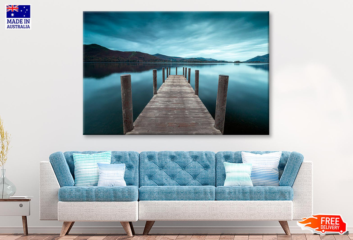 Derwent Water Jetty, Lake Wall Art Decor 100% Australian Made