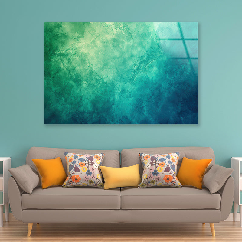 Green and Blue Abstract Acrylic Glass Print Tempered Glass Wall Art 100% Made in Australia Ready to Hang