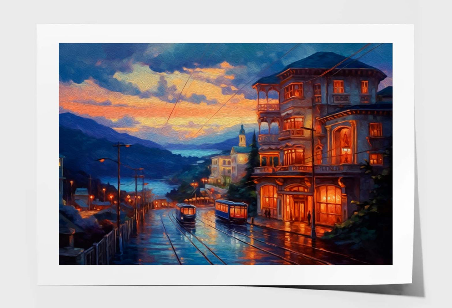 Oil Painting Evening View Wall Art Limited Edition High Quality Print