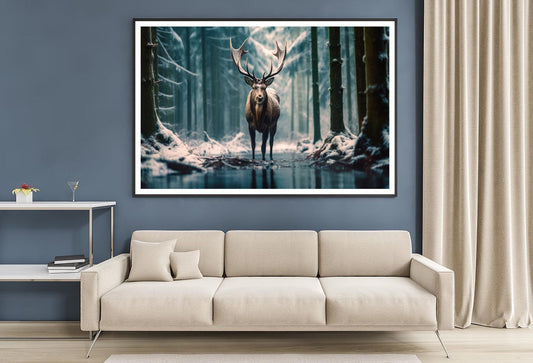 Moose In the Snow Forest Home Decor Premium Quality Poster Print Choose Your Sizes