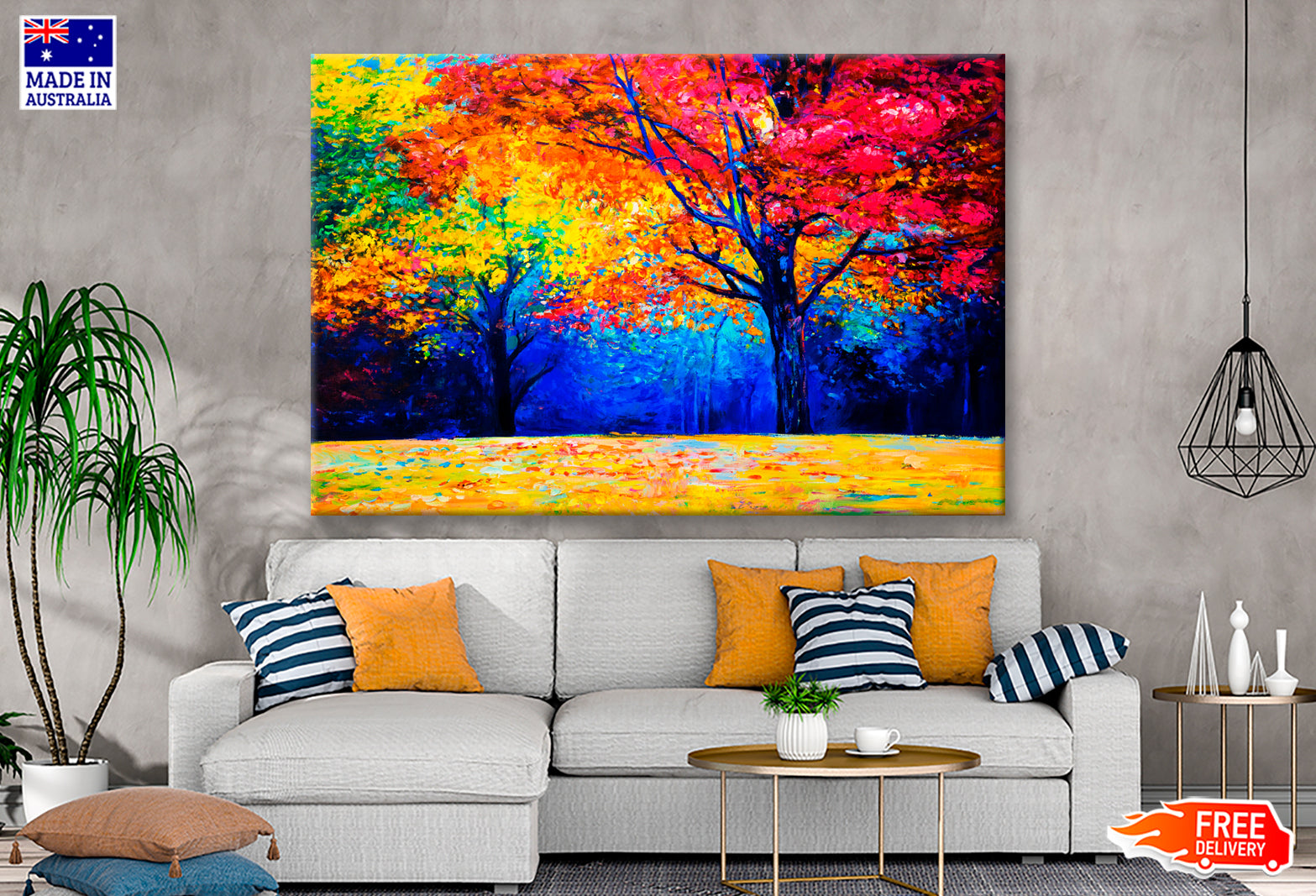 Autumn Tree Forest Oil Painting Wall Art Limited Edition High Quality Print