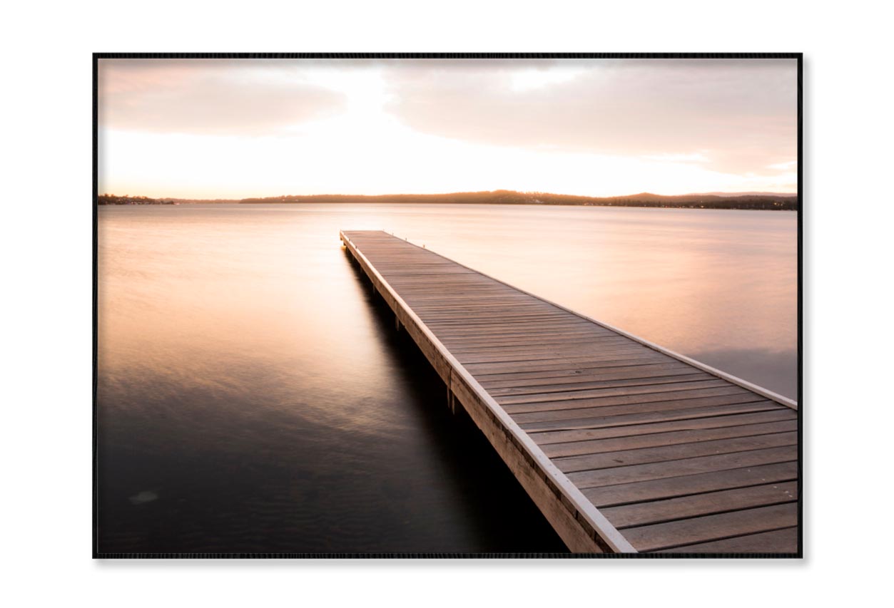 Wooden Pier On Sunrise View Home Decor Premium Quality Poster Print Choose Your Sizes