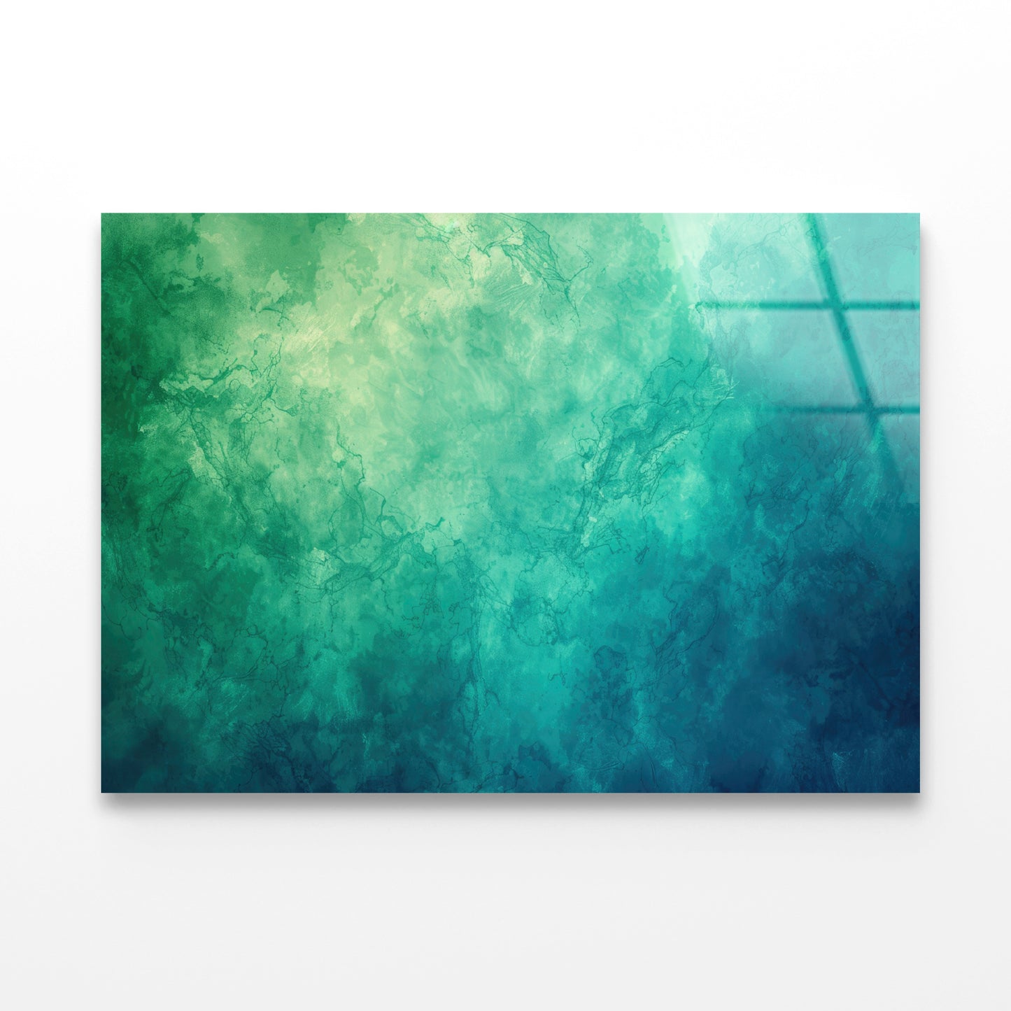 Green and Blue Abstract Acrylic Glass Print Tempered Glass Wall Art 100% Made in Australia Ready to Hang