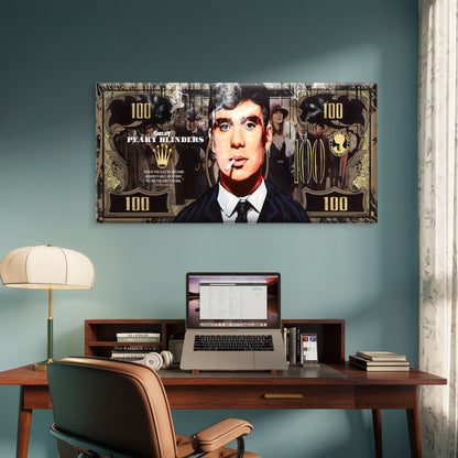 Criminal Money Print Wall Art Canvas Office Home Room Framed 120x60cm