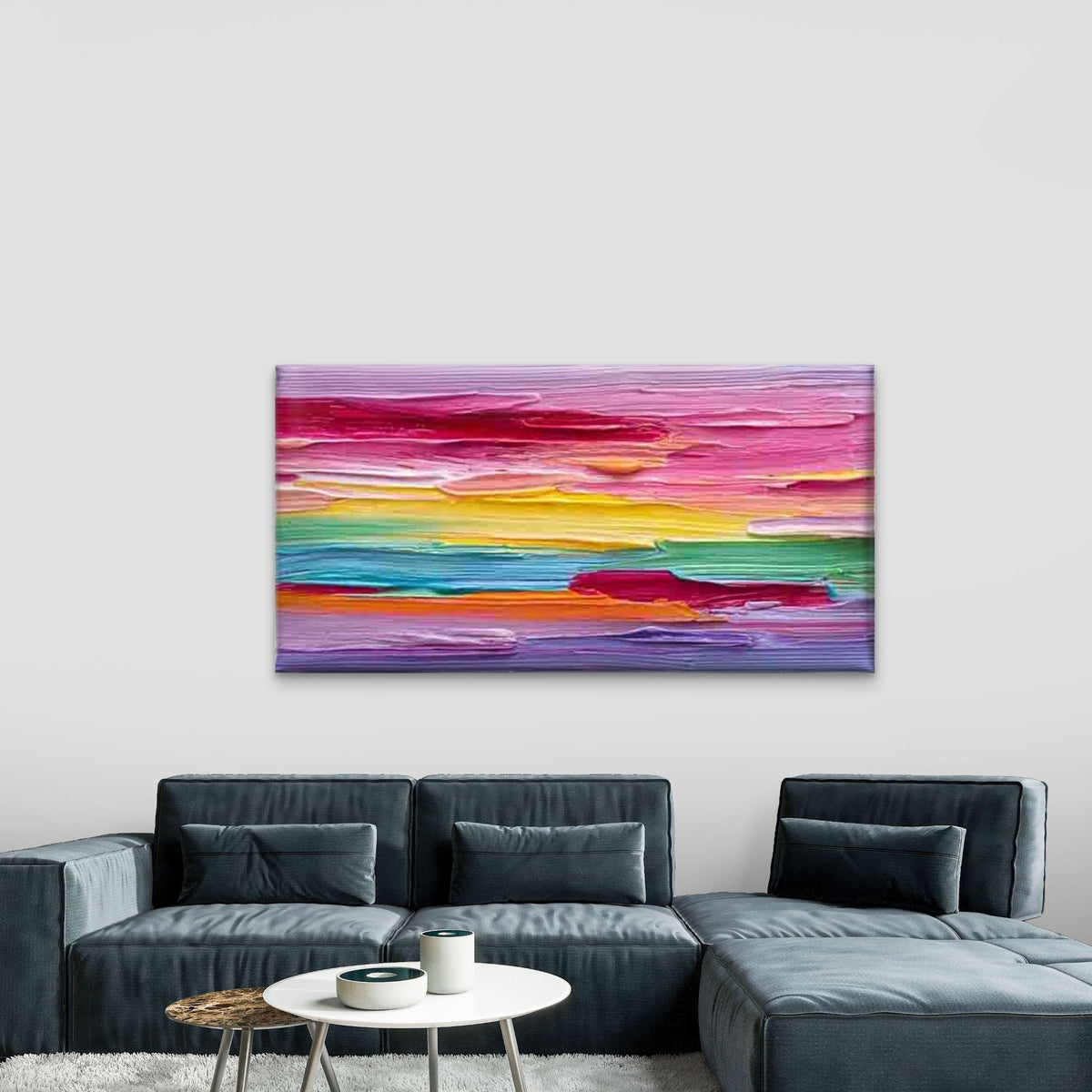 Abstract Featuring Bright Color Wall Art Canvas Office Home Room Framed 120x60cm