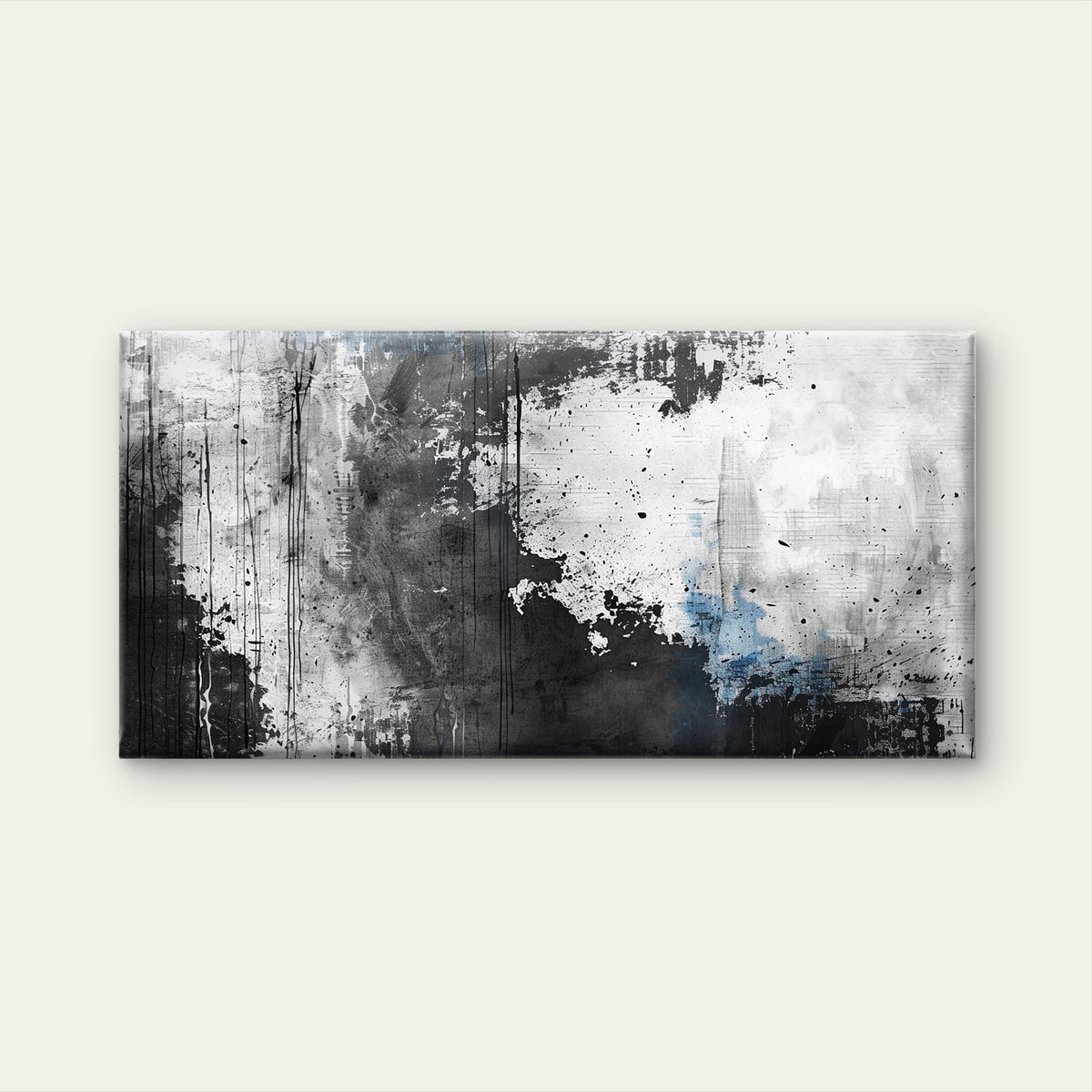 Black White Grey Grunge Wall Art Canvas Office Home Room Framed 120x60cm