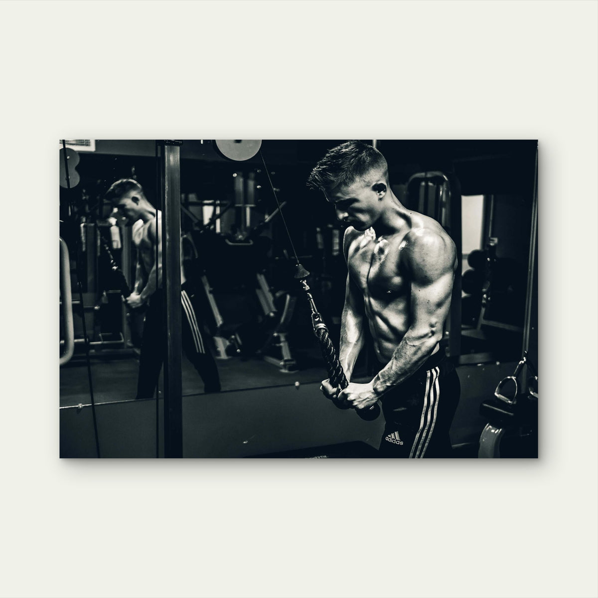 Workout Fitness Cable Pushdown 5mm thick Plastic Poster Ready to Hang 90x60cm