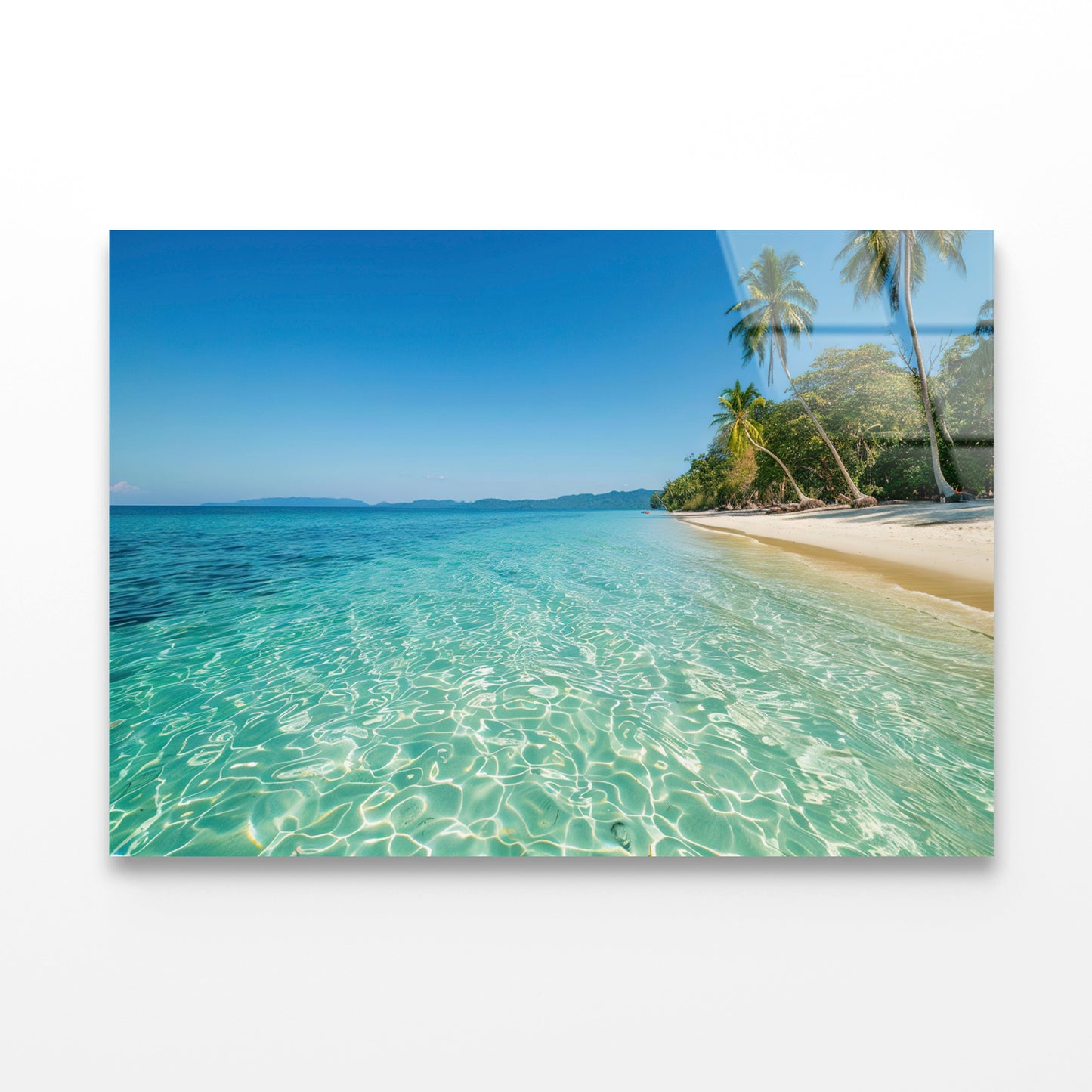 Beach & Palm Trees Acrylic Glass Print Tempered Glass Wall Art 100% Made in Australia Ready to Hang