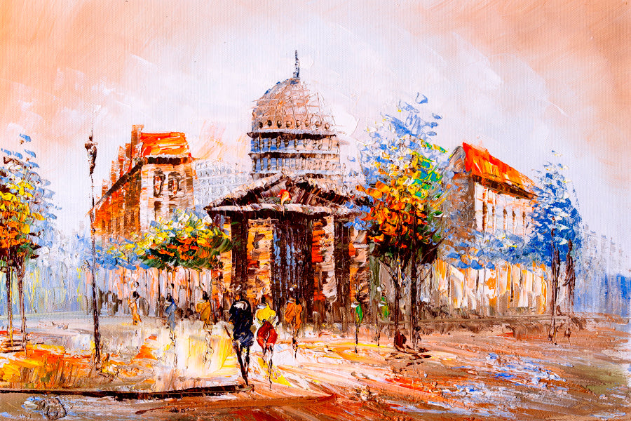 Oil Painting - City & Street View Home Decor Premium Quality Poster Print Choose Your Sizes