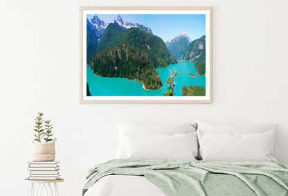 Cascade Mountain with Blue River Home Decor Premium Quality Poster Print Choose Your Sizes