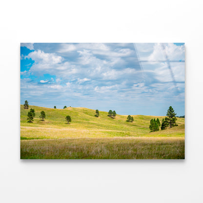 View of Open Grassland in South Dakota, USA Acrylic Glass Print Tempered Glass Wall Art 100% Made in Australia Ready to Hang