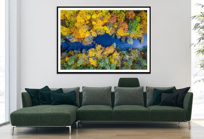 Autumn Forest & River Top View Home Decor Premium Quality Poster Print Choose Your Sizes