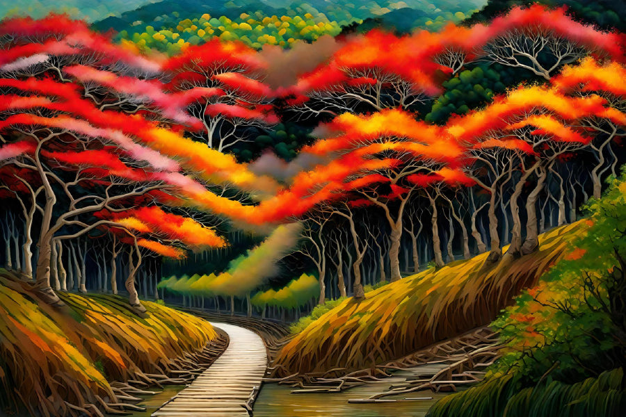 Autumn Forest Digital Painting Print 100% Australian Made