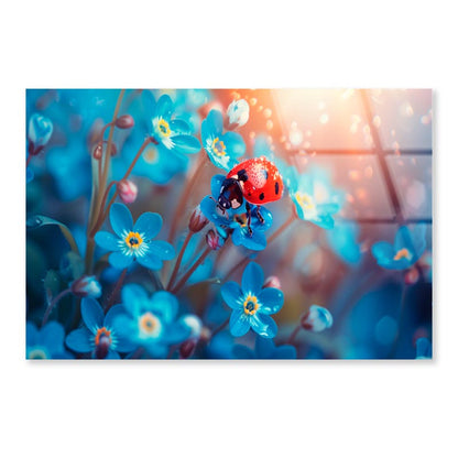 Ladybug Perched on A Vibrant Flower  Acrylic Glass Print Tempered Glass Wall Art 100% Made in Australia Ready to Hang