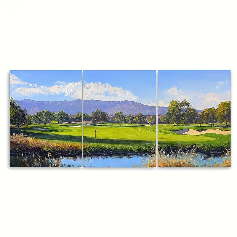 3pcs Shadow Creek Golf Course Golfing Metal Print Ready to Hang Art