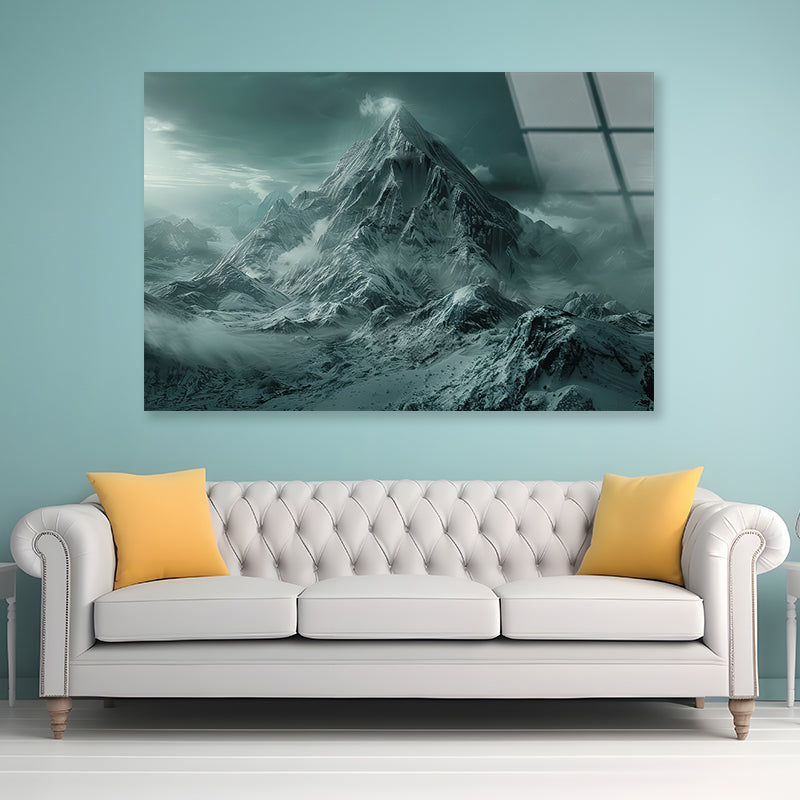 View of Large Wave Crashing Acrylic Glass Print Tempered Glass Wall Art 100% Made in Australia Ready to Hang