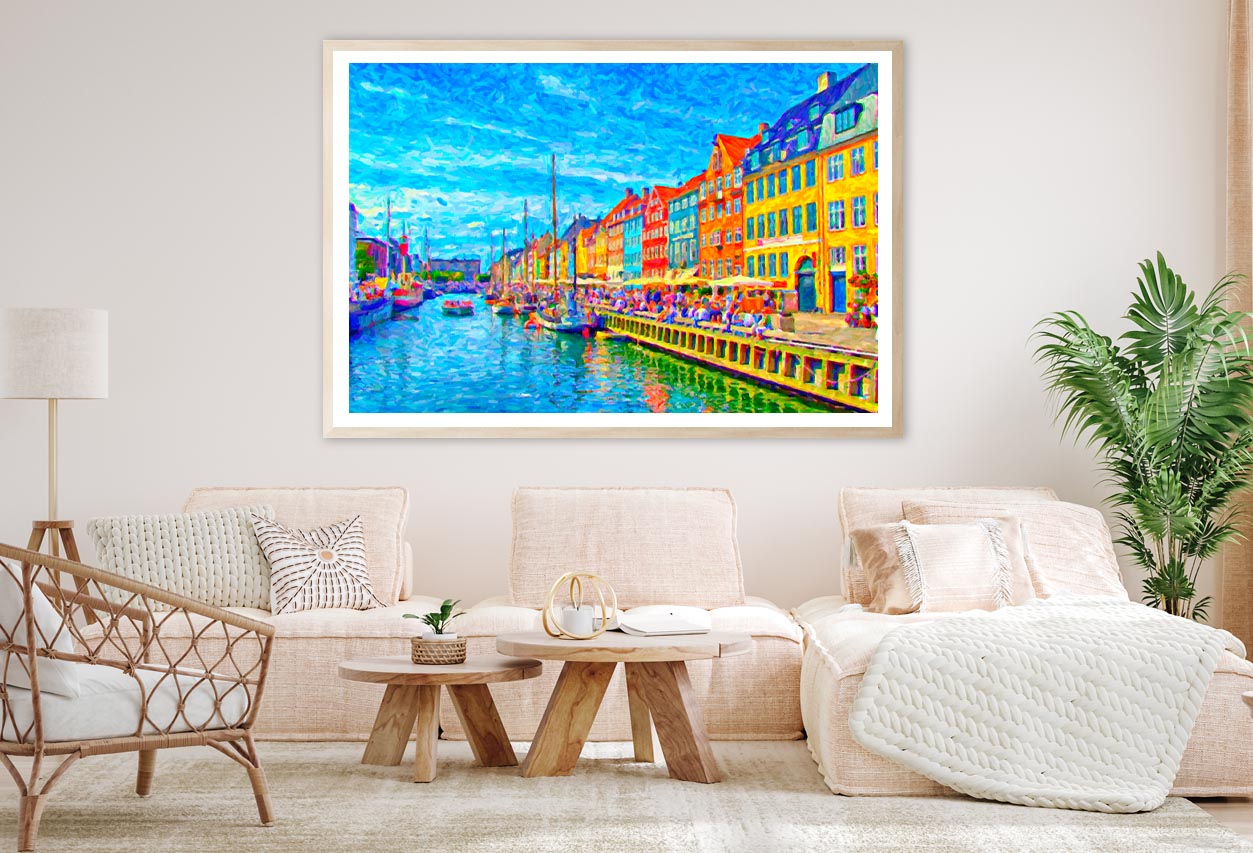 Digital Painting of Nyhavn in Denmark Home Decor Premium Quality Poster Print Choose Your Sizes