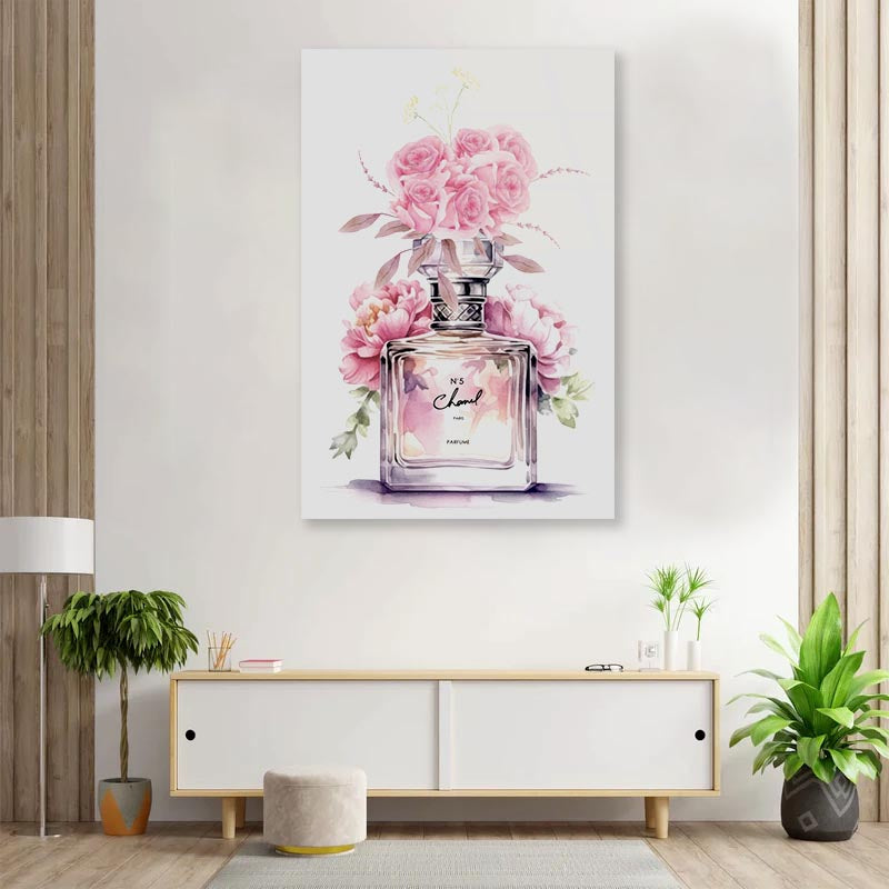 Pink Perfume 3D Design Acrylic Glass Print Tempered Glass Wall Art 100% Made in Australia Ready to Hang