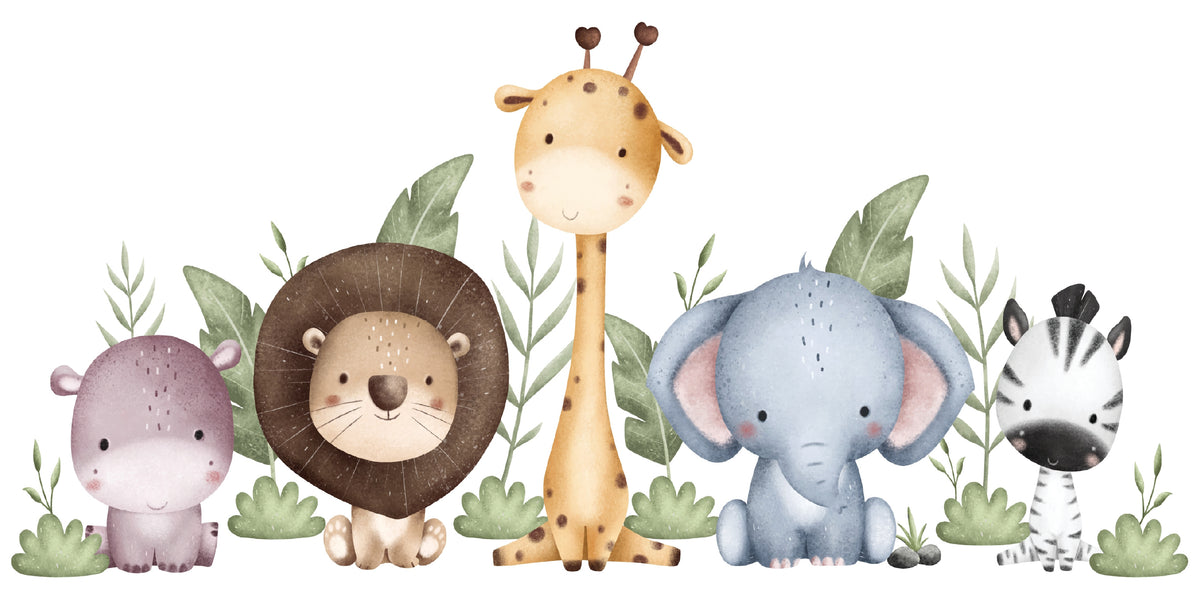 Safari Animal Nursery Baby Wall Art Canvas Office Home Room Framed 120x60cm