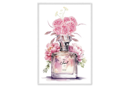 Pink Perfume Wall Art Limited Edition High Quality Print Canvas Box Framed White