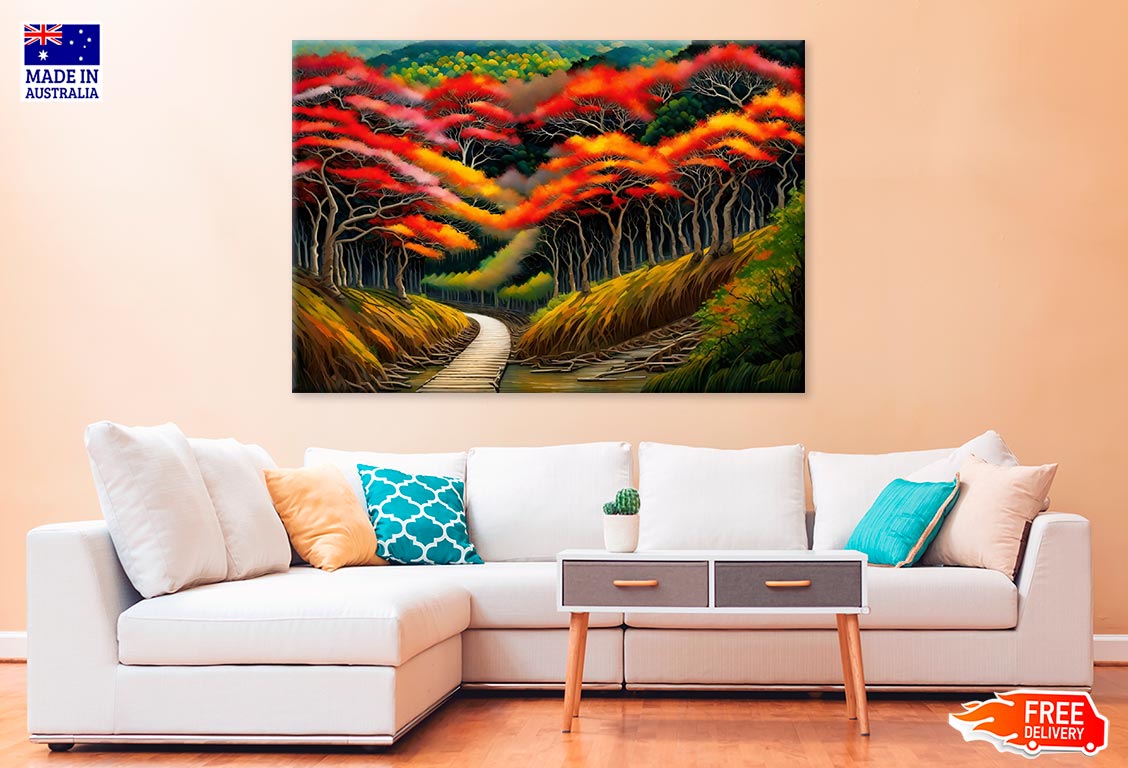 Autumn Forest Digital Painting Print 100% Australian Made