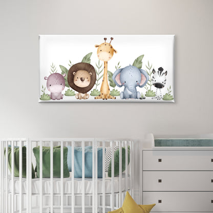 Safari Animal Nursery Baby Wall Art Canvas Office Home Room Framed 120x60cm