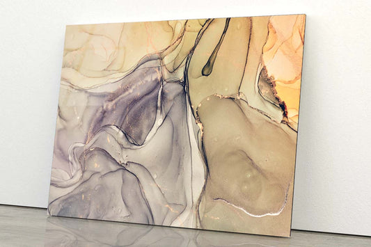 Translucent Gray Alcohol Ink Acrylic Glass Print Tempered Glass Wall Art 100% Made in Australia Ready to Hang