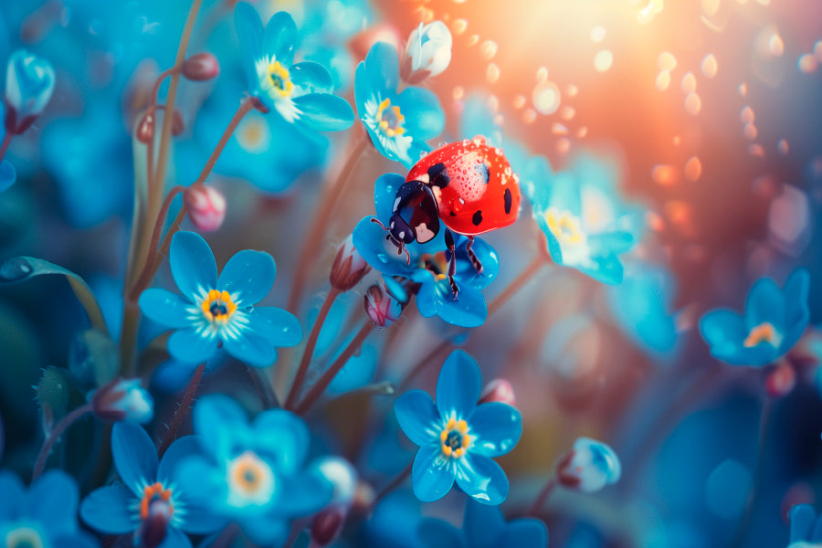 Ladybug Perched on A Vibrant Flower Home Decor Premium Quality Poster Print Choose Your Sizes