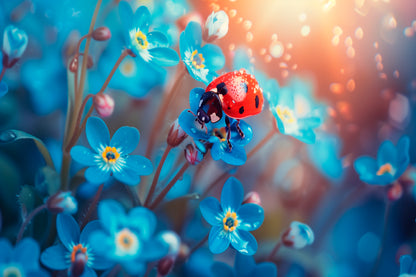 Ladybug Perched on A Vibrant Flower Home Decor Premium Quality Poster Print Choose Your Sizes