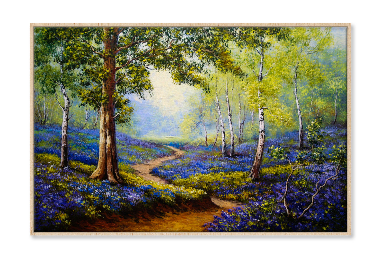 Spring Forest Flowers Oil Painting Wall Art Limited Edition High Quality Print Canvas Box Framed Natural