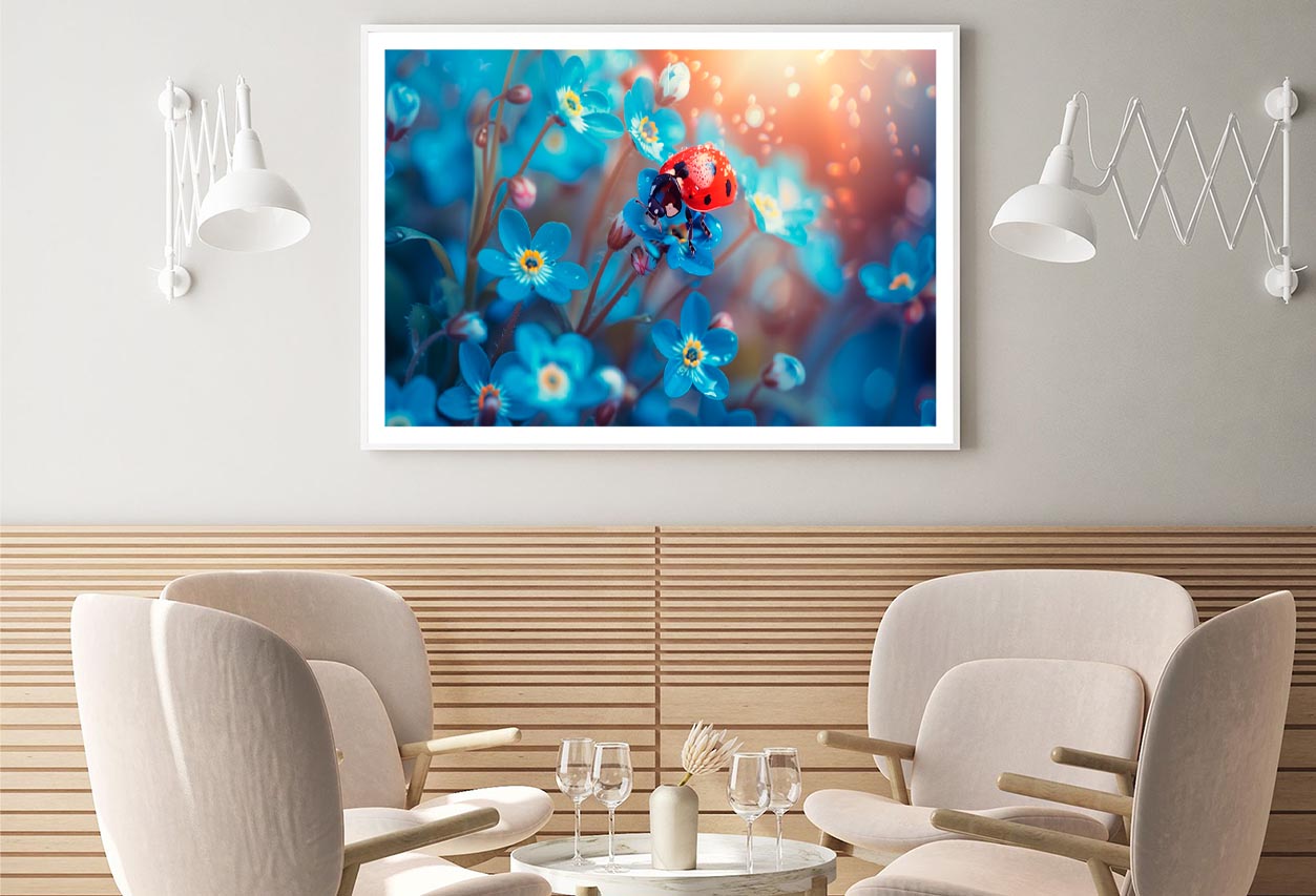 Ladybug Perched on A Vibrant Flower Home Decor Premium Quality Poster Print Choose Your Sizes