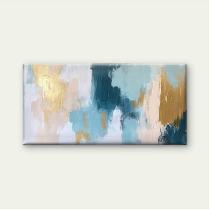 Oceanic Gold Reflections Wall Art Canvas Office Home Room Framed 120x60cm