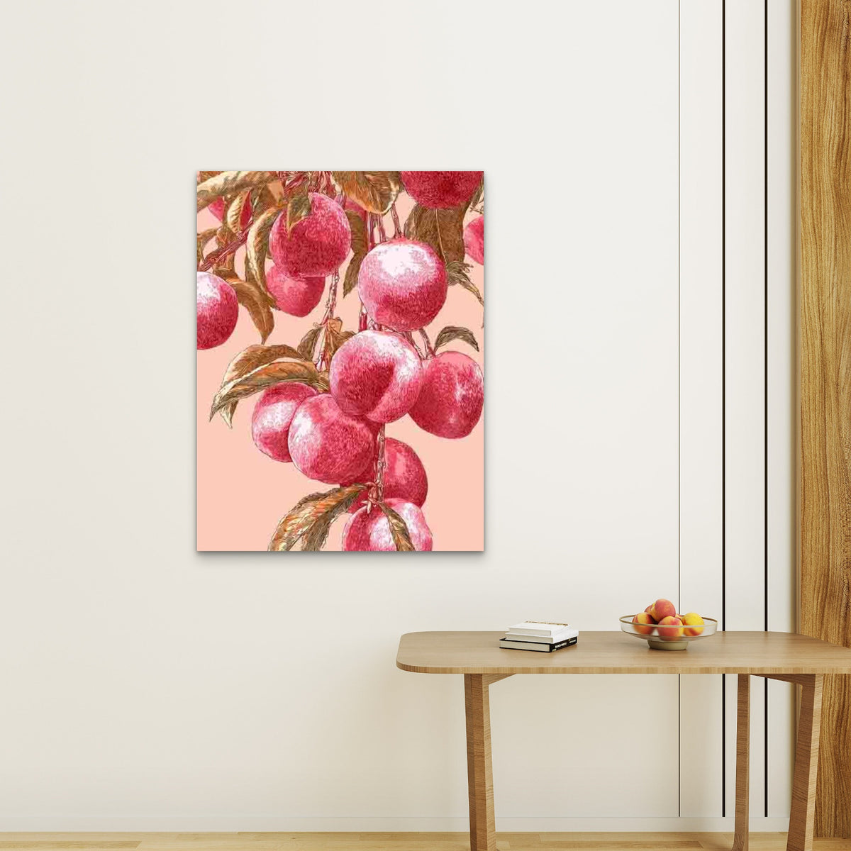 Peach Illustration,Botanical Artwork Metal 40x60cm Print Ready to Hang