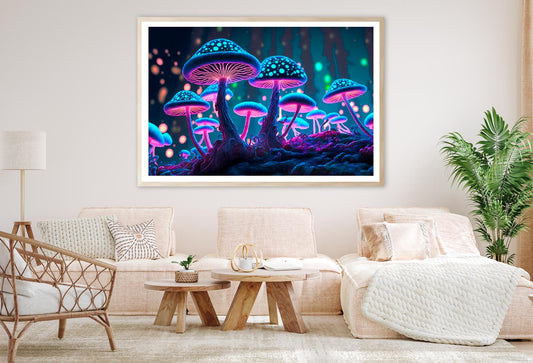 Colorful Mushrooms Digital Art Home Decor Premium Quality Poster Print Choose Your Sizes