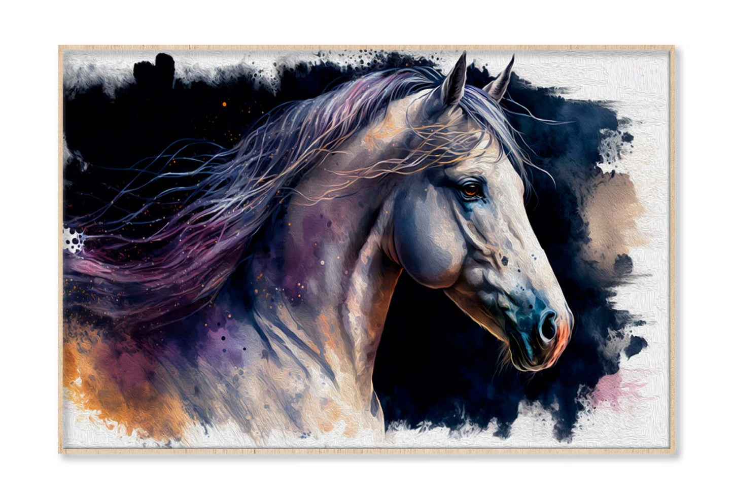 Watercolor Painting of Andalusian Horse Wall Art Limited Edition High Quality Print