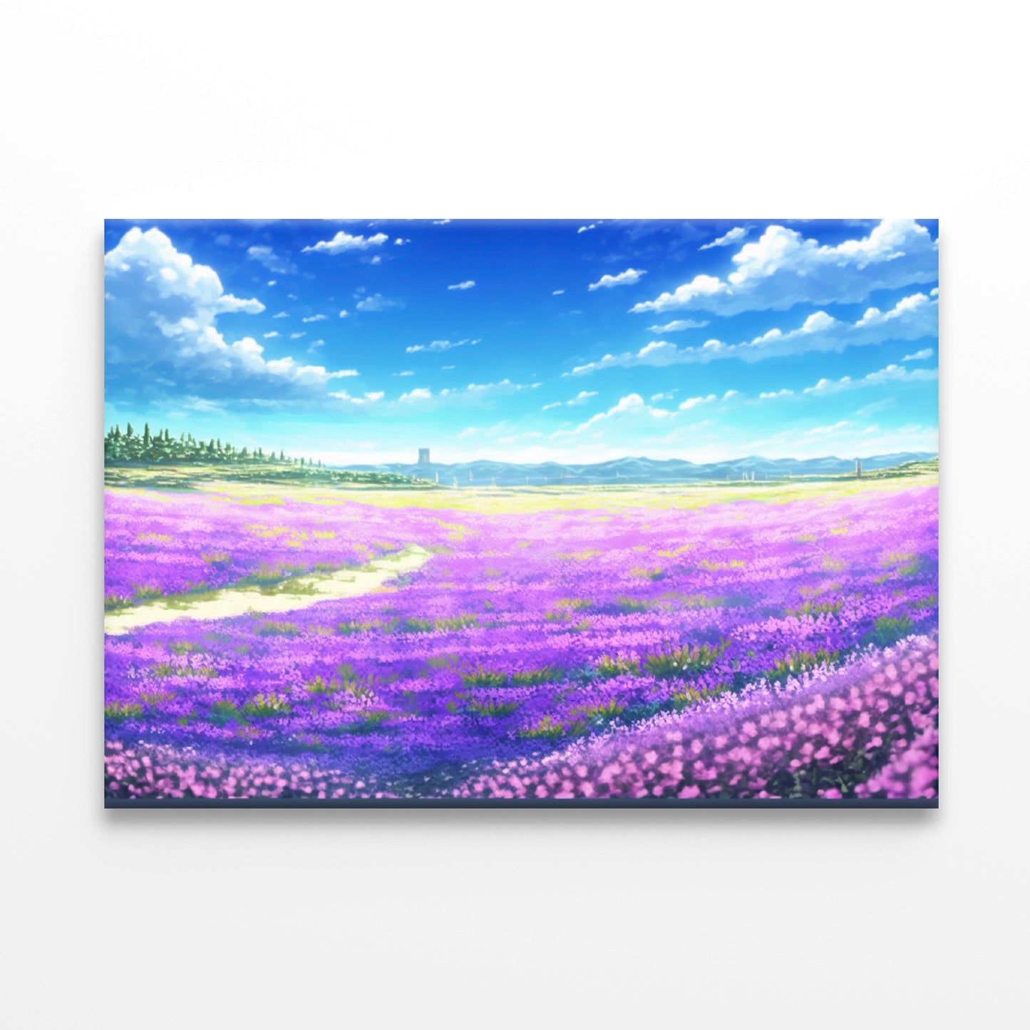 A Nice View of a Field Of Purple Flowers Print 100% Australian Made