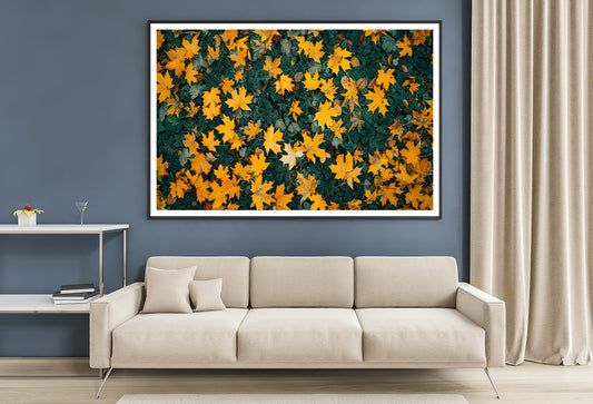 Close Up Of a Field Of Yellow Leaves Home Decor Premium Quality Poster Print Choose Your Sizes