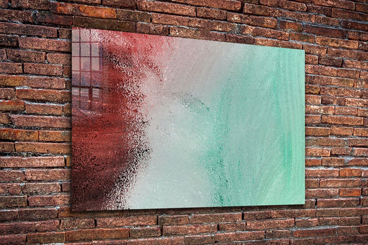 Green Red Grey Abstract UV Direct Aluminum Print Australian Made Quality