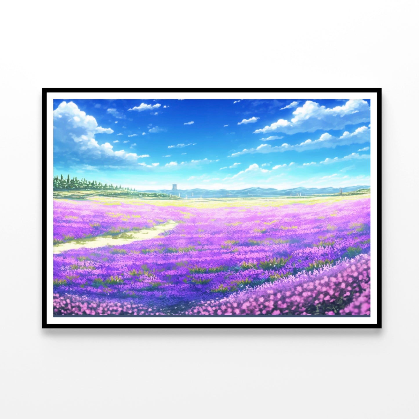 A Nice View of a Field Of Purple Flowers Home Decor Premium Quality Poster Print Choose Your Sizes