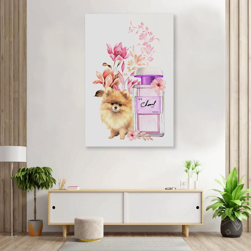 Perfume with Dog 3D Design Acrylic Glass Print Tempered Glass Wall Art 100% Made in Australia Ready to Hang