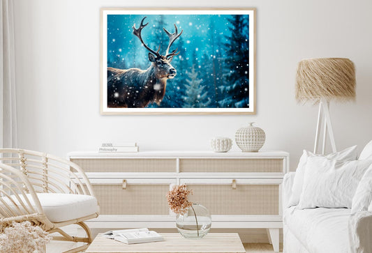 Moose In the Snowy Forest Home Decor Premium Quality Poster Print Choose Your Sizes