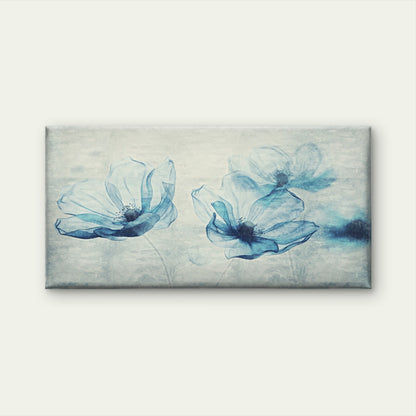 Blue Floral Blossom Wall Art Canvas Office Home Room Framed 120x60cm