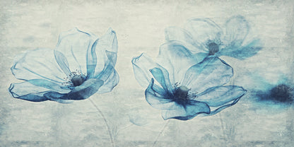 Blue Floral Blossom Wall Art Canvas Office Home Room Framed 120x60cm